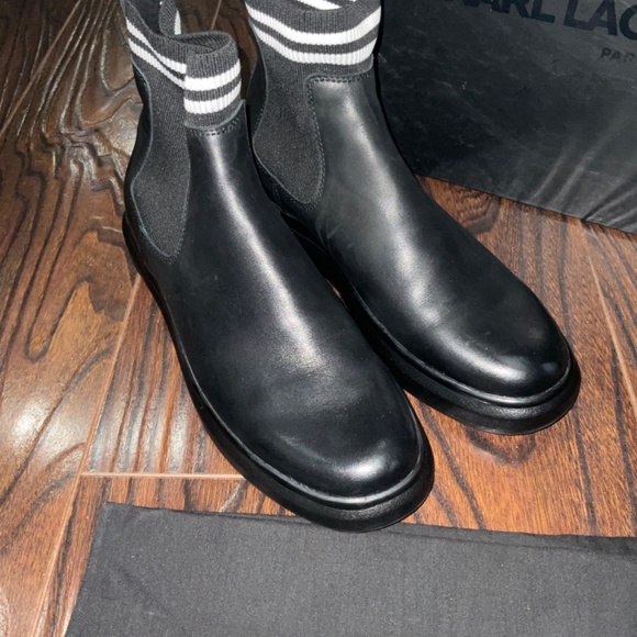 Karl LAGERFELD Men’s Ankle Leather Boot - Picture 2 of 6